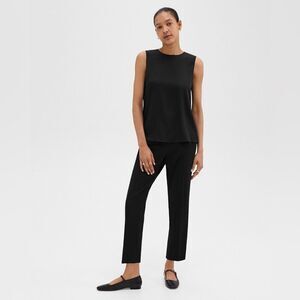 Theory NWT Treeca Pull-On Pant in Admiral Crepe in Black Size 00